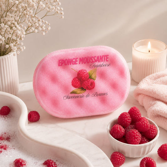 Éponge moussante - Framboise 💕