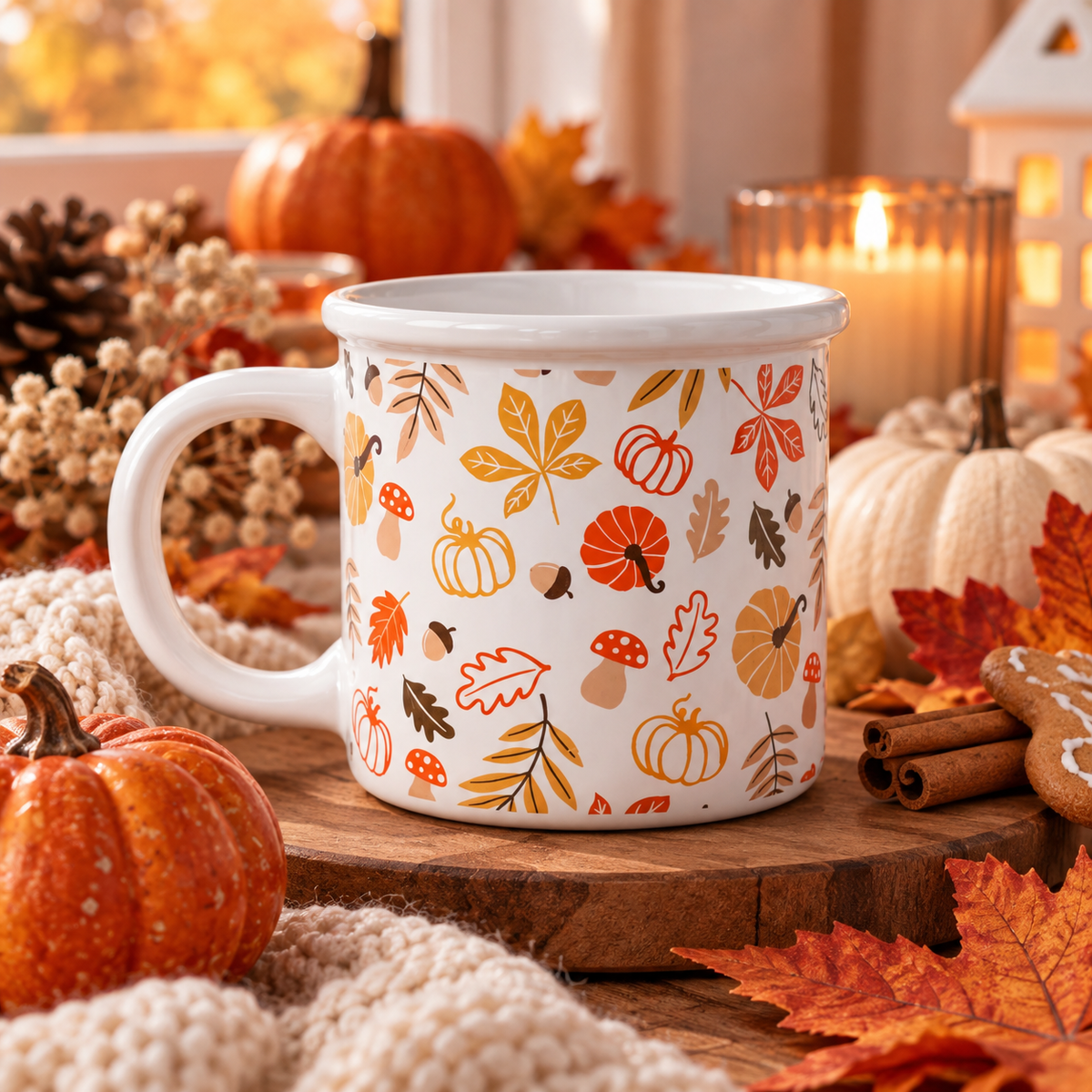 Mug - Feuilles d’automne et citrouille