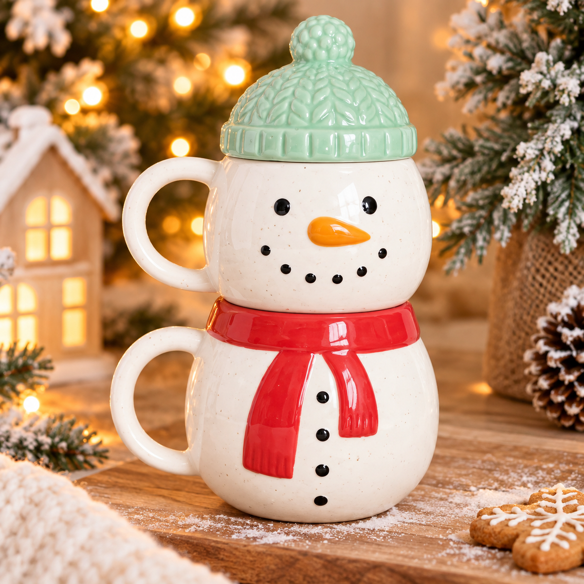 Lot de 2 mugs - Bonhomme de neige