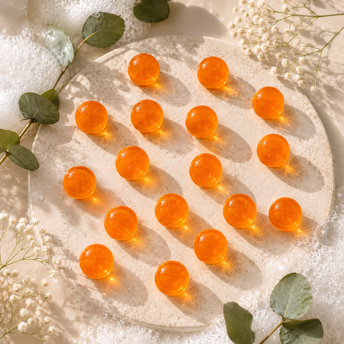 Perle de bain nacrée - Orange