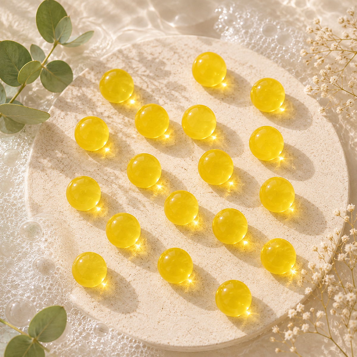 Perle de bain nacrée - Citron