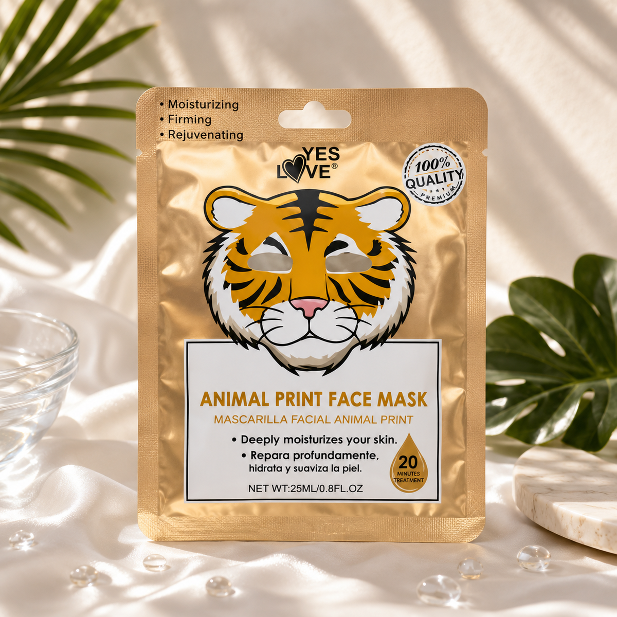 Masque visage - Gold tiger